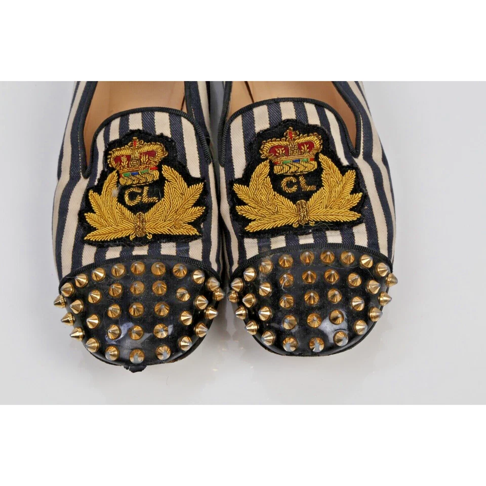 “Mocasines planos a rayas con tachuelas internas Christian Louboutin – talla 37” Foto 4 de 4