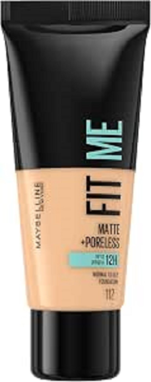 Maybelline Foundation Fit Me Matte & Poreless Lightweight 112 Soft Beige | Medium Coverage, Blendable, Natural Finish, For Normal To Oily Skin, Liquid Foundation, 30ml - Image 2