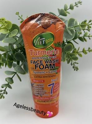 Veet Gold Turmeric Whitening Extract Face Wash Foam + Carrot   Effective 200ml