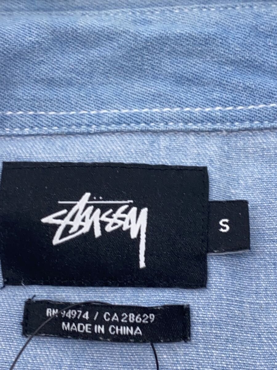 STUSSY Long Sleeve Shirt, Size S, Cotton, Blue thumbnail 3