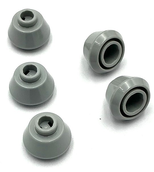 Lego 5 New Light Bluish Gray Cones 1 1/2 x 1 1/2 x 2/3 Truncated Parts
