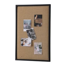 Black Framed Bulletin Board for Wall - Memo Board 24  16 Inches - Linen Pin B...