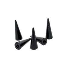 Black Plated Brass Cone Spikes 1" Screwback - 10 pack - Free Shipping