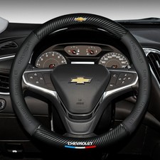 15 Steering Wheel Cover Genuine Leather For Chevrolet Black Usa Stock