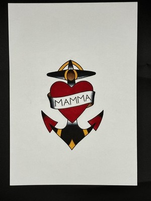 Original Handmade Traditional tattoo flash art