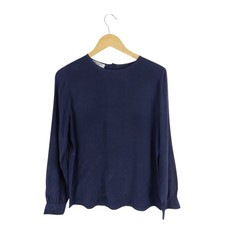 Jaeger Vintage Women's Blue Silk Blouse 36" Bust Size 12