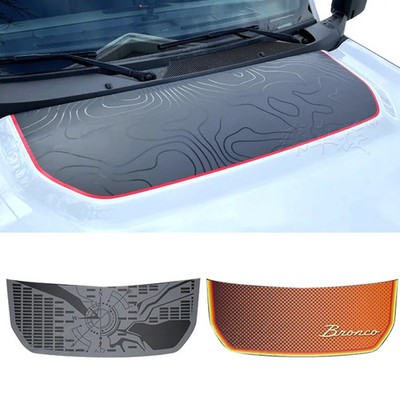 Aftermarket  Retro Matte Topo Map & Compass Hood Decal | Off-Road Mountain Black