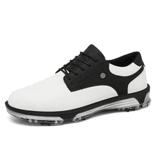 Leather Waterproof Soft Comfort Anti-Slip Men's Golf Shoes Outdoor Golfing Shoes