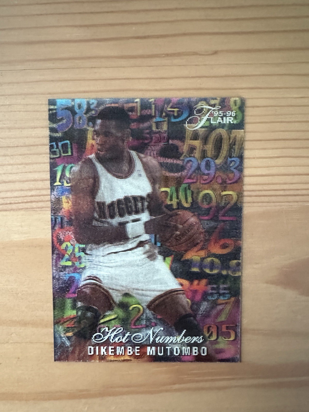 1995-96 Flair Hot Numbers Lenticular Insert Dikembe Mutombo #9 Denver Nuggets