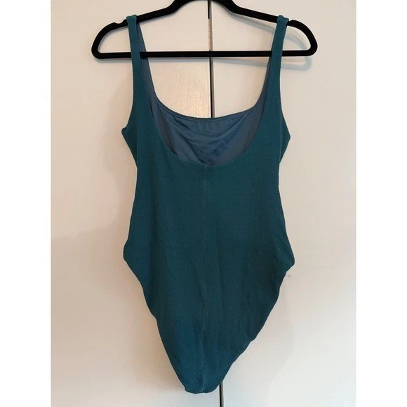 Traje de baño Nuuds hilado verde azulado de una pieza con textura arrugada para mujer grande L Foto 4 de 4