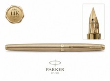 Parker Fountain Pen 75 Insignia Gold Plated 14K Gold Nib Cartridges