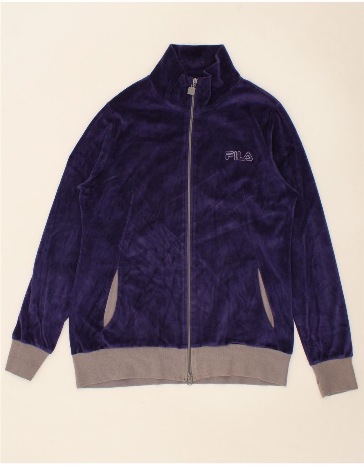 FILA Giacca tuta donna top UK 14 media viola cotone BZ01