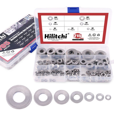 215-Pcs [M3 - M12] Metric 304 Stainless Steel Belleville Spring Washer