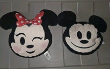 Disney Emoji Mickey  Minnie Mouse Plush Throw Pillow used.