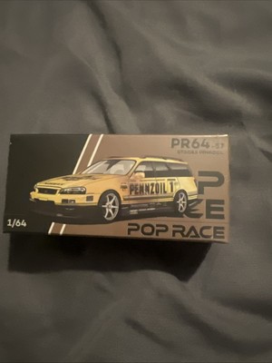 Pop Race Nissan Stagea Pennzoil PR64-57 Gold Chrom Maßstab 1:64 Diecast