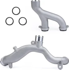 MITZONE Upgraded Coolant Pipe Water Outlet Compatible with 2010-2023 Silver 