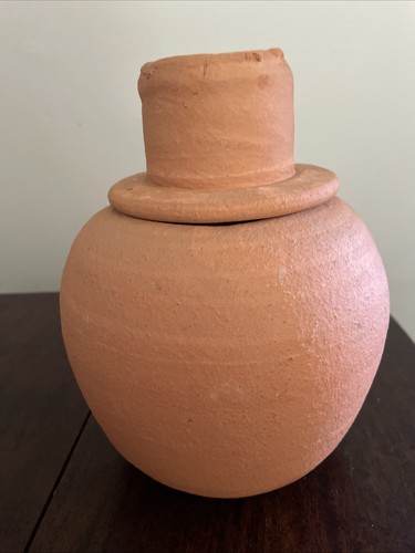 De colección 8" Hewells Cerámica Terra Cotta Arcilla Roja Calabaza Jack O Linterna Gillsville GA - Imagen 3 de 7