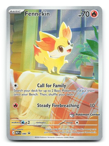 Fennekin 080 Pokemon Center Exclusive Mega Evolution Promo Holo Card NM