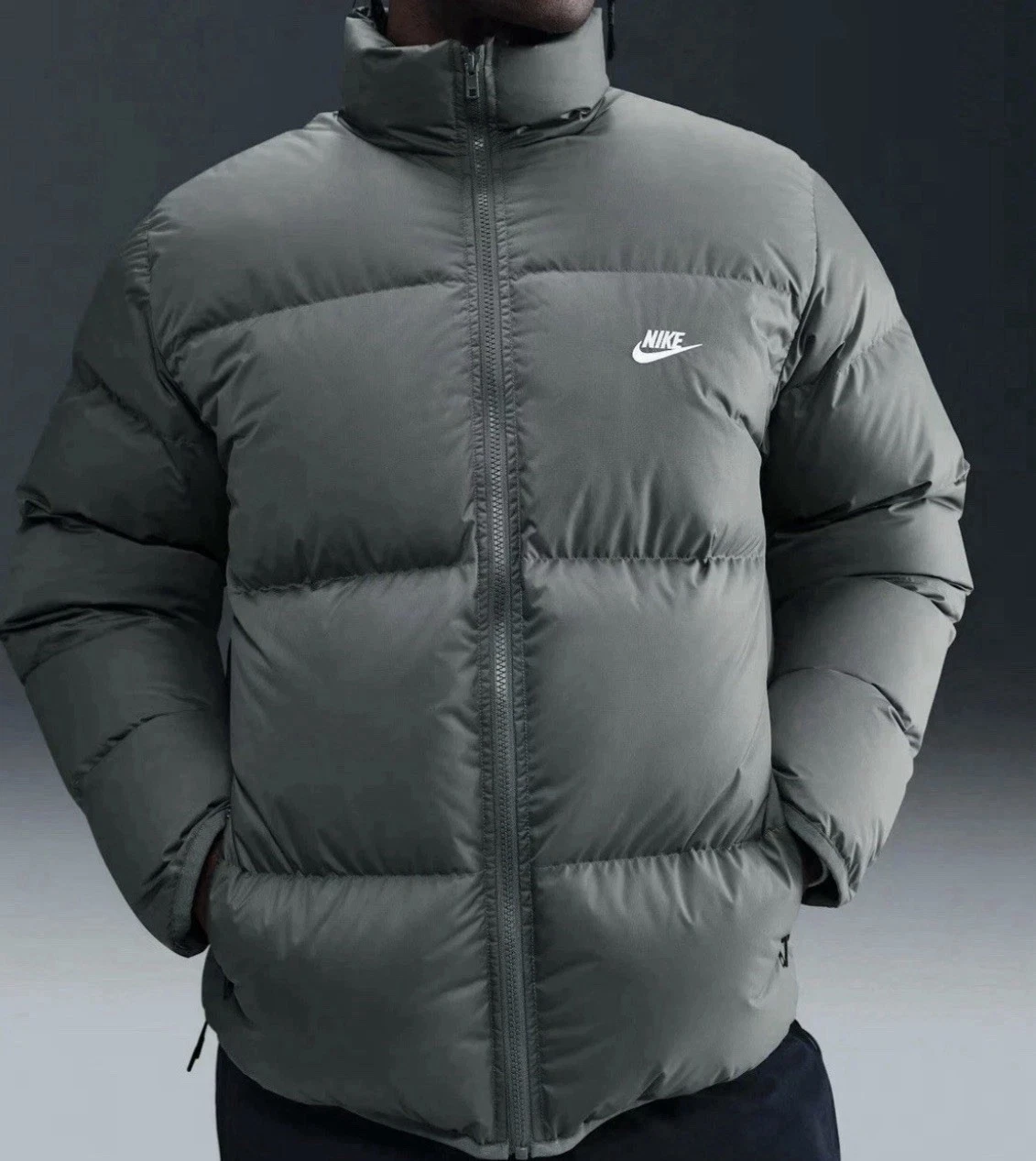 Nike Men's Sportswear Club Storm-FIT Puffer Down Jacket Gray IB2975-068 Large