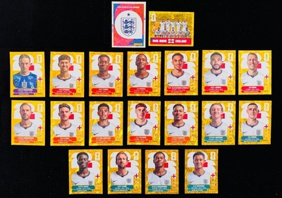ENGLAND Stickers FULL Team 2026 PANINI WORLD CUP GOLD Crumple 20 stickers