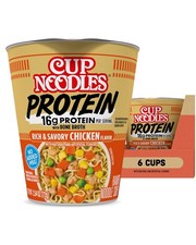 Nissin Cup Noodles Protein Ramen, Chicken Flavor with 2.5 Count (Pack of 6)