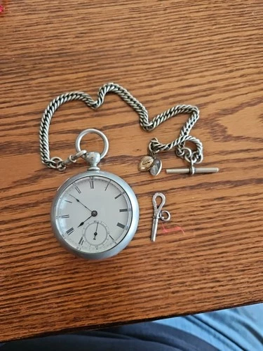 antique Waltham Model 1857 key-wind pocket watch