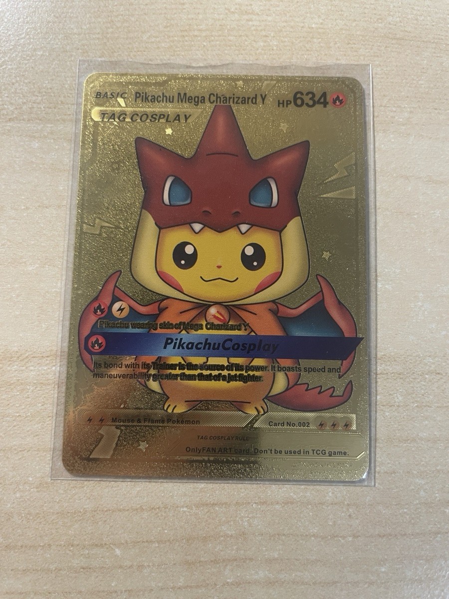 Fan Art - Pokemon TCG Basic Pikachu Mega Charizard Y Tag Cosplay