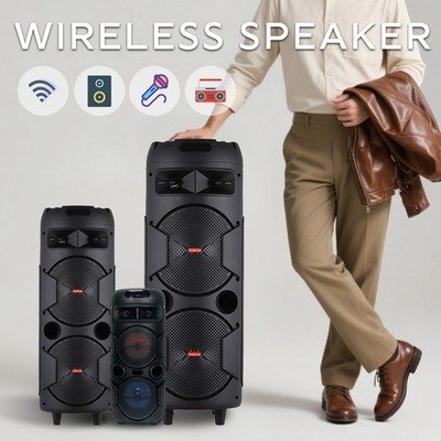 Portable Bluetooth Speaker Sub Woofer Heavy Bass Sound System Party w/ Mic lot