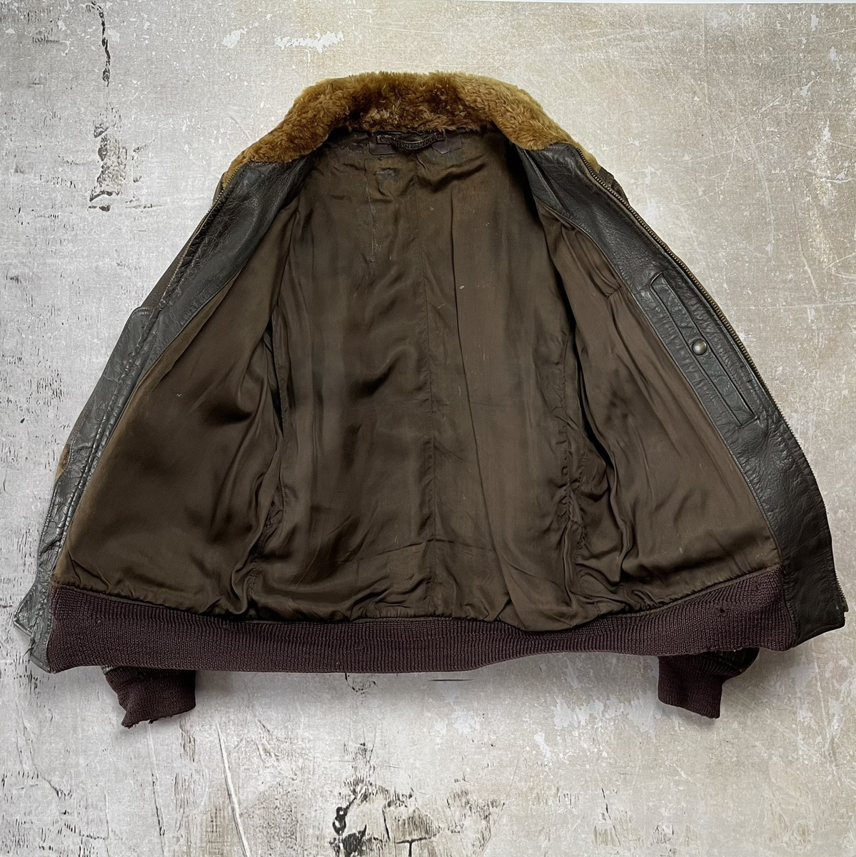Vintage 1950s Korean War G1 Leather Bomber Jacket Monarch Talon