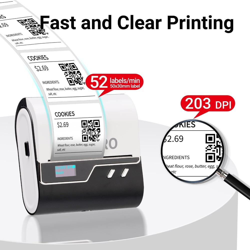 Bluetooth Label Maker Z3 Portable Barcode Printer 2-3 Inch Thermal Sticker Machine