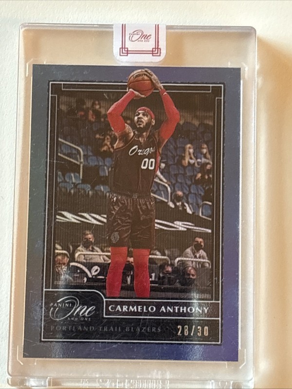 2020-21 Panini One And One Blue #2 Carmelo Anthony /30