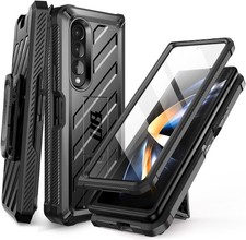 Galaxy Z Fold 4 Case with Stand Belt-Clip, Heavy Duty Protective Phone Case