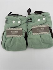 2 Bubele Bums One Size Reusable Cloth Diapers Cover with Insert Sage Bamboo
