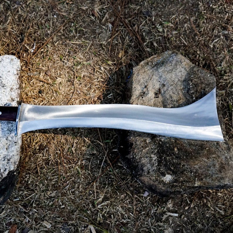 Custom Handmade Carbon Steel Blade Long Handed Machete Sword | Hunting Sword