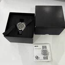 Tchibo Uhr TCM TC90316 Chronograph Quarz schwarz Leder Edelstahl 5ATM Box