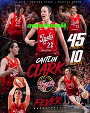 Caitlin Clark Rookie WNBA 8x10 indiana fever 45 points 10 assists 7/17/26
