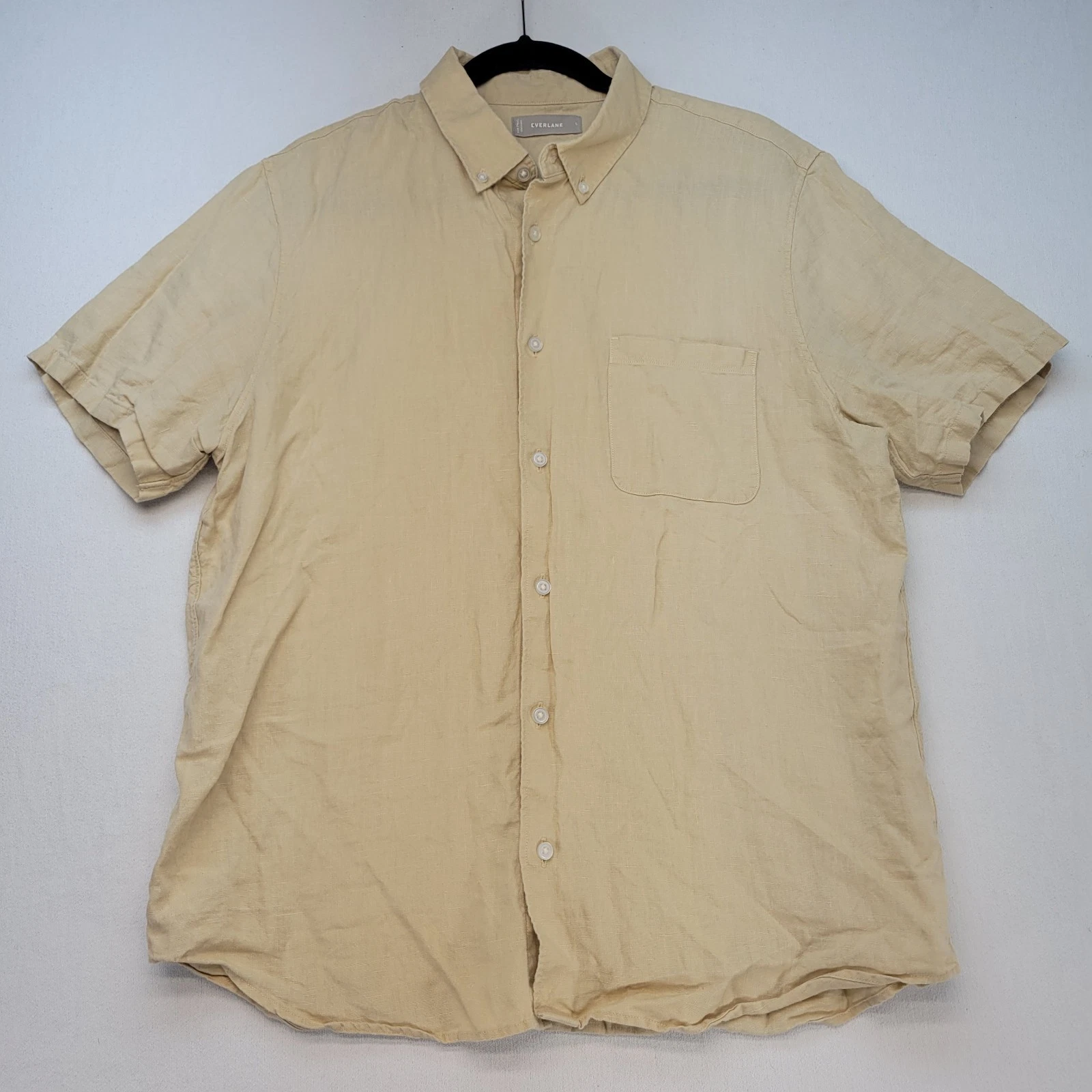 Everlane Shirt Mens Large Beige 100% Linen Short Sleeve Button Down Beach
Opens in a new window or t