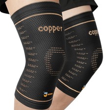 Copper Knee Brace for Women and Men 2 Pack -knee compression sleeves for Art...