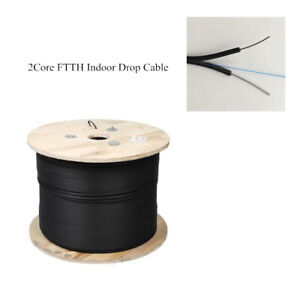 2 Core Fiber Ftth Indoor Drop Cable 1000meters G 657a Lszh Fiber Optic Cable Ebay