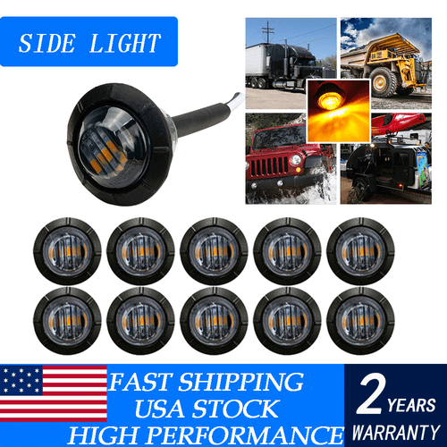 3/4" Bullet Marker Light LED Truck Trailer Round Side Clearance Light amber EOD - Bild 1 von 10