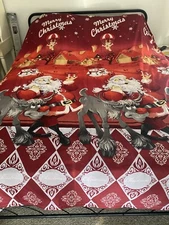 Jessy Home 3D Merry Christmas Bedding Set Size King Duvet Cover Flat Sheet