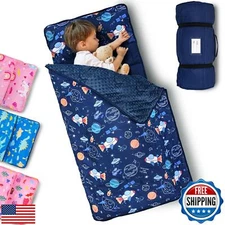 Toddler Nap Mat with Pillow and Blanket, Extra Large 55''x35'' Sleep