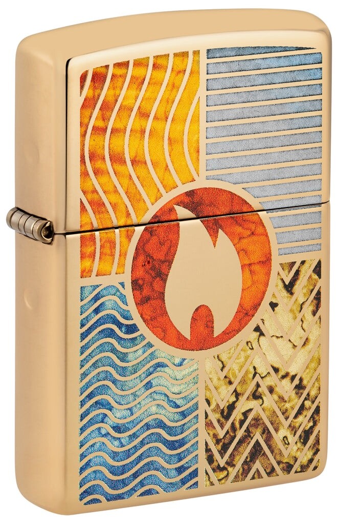 Zippo 48729 Windproof Fusion Earth, Wind, Fire, Water Lighter, New