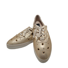 Stuart By Stuart Weitzman Womens Gold Leather Sneakers Rhinestone Details Size 8