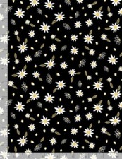 Timeless Treasures Save the Bees C8124 Black Bee Mini Florals Cotton