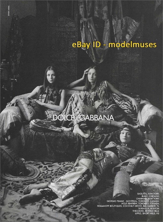 DOLCE & GABBANA 1-Page PRINT AD 1993 SHALOM HARLOW Bénédicte Loyen