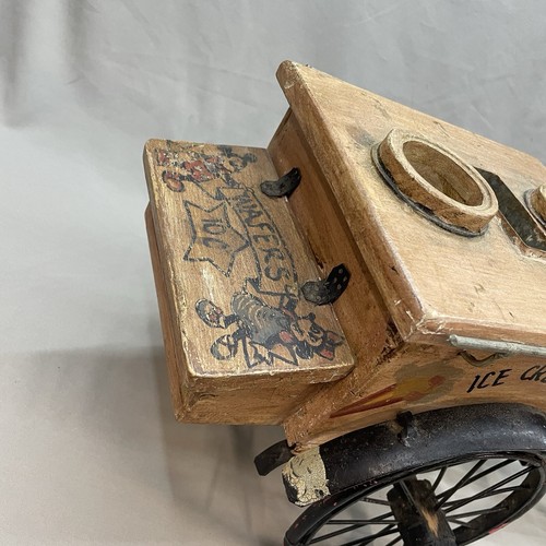 Vintage Ice Cream Cart Peddler Vender Bicycle Miniature Replica Display 22" Long - Picture 5 of 17