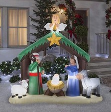 Gemmy Christmas 7'ft Nativity Scene  Airblown Inflatable  36707