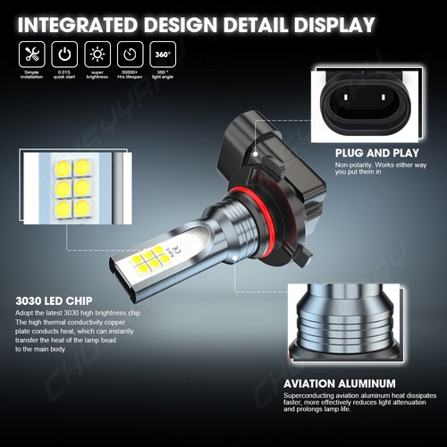 9005 9006 9145 LED Combo Headlight Bulbs Hi Low Beam Fog Light Bulbs White Kit - Picture 14 of 14