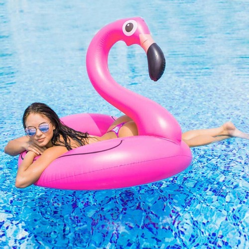 47" Inflatable Flamingo Swimming Ring Pool Float Raft Beach Toy For Adults Kids - Picture 2 of 14